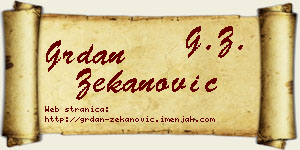 Grdan Zekanović vizit kartica